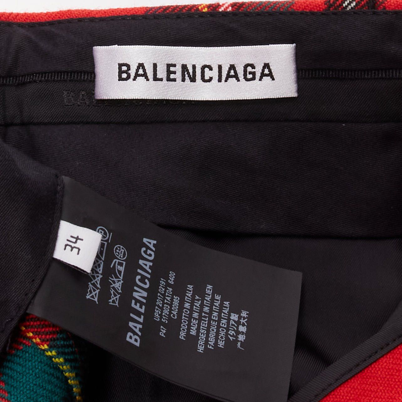 Balenciaga BALENCIAGA 2017 Runway red green punk plaid detachable zipper pants FR34 XS Size 26" / US 2 / IT 38 - 8 Thumbnail