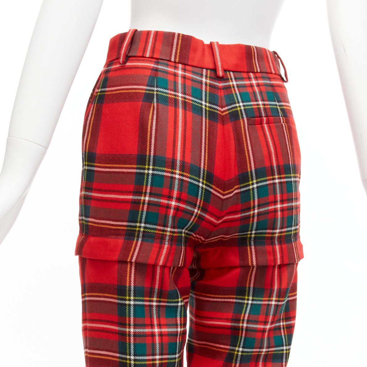 Balenciaga BALENCIAGA 2017 Runway red green punk plaid detachable zipper pants FR34 XS Size 26" / US 2 / IT 38 - 7 Thumbnail