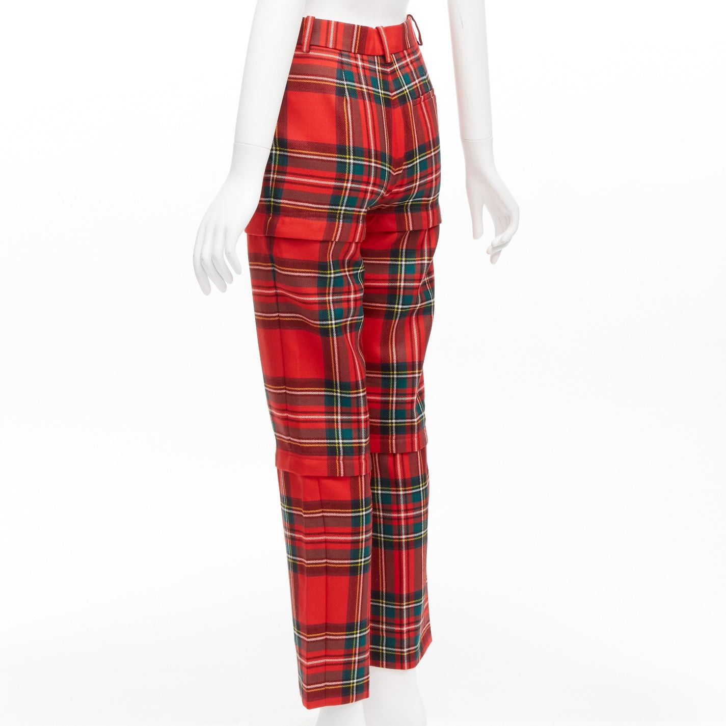 Balenciaga BALENCIAGA 2017 Runway red green punk plaid detachable zipper pants FR34 XS Size 26" / US 2 / IT 38 - 6 Thumbnail