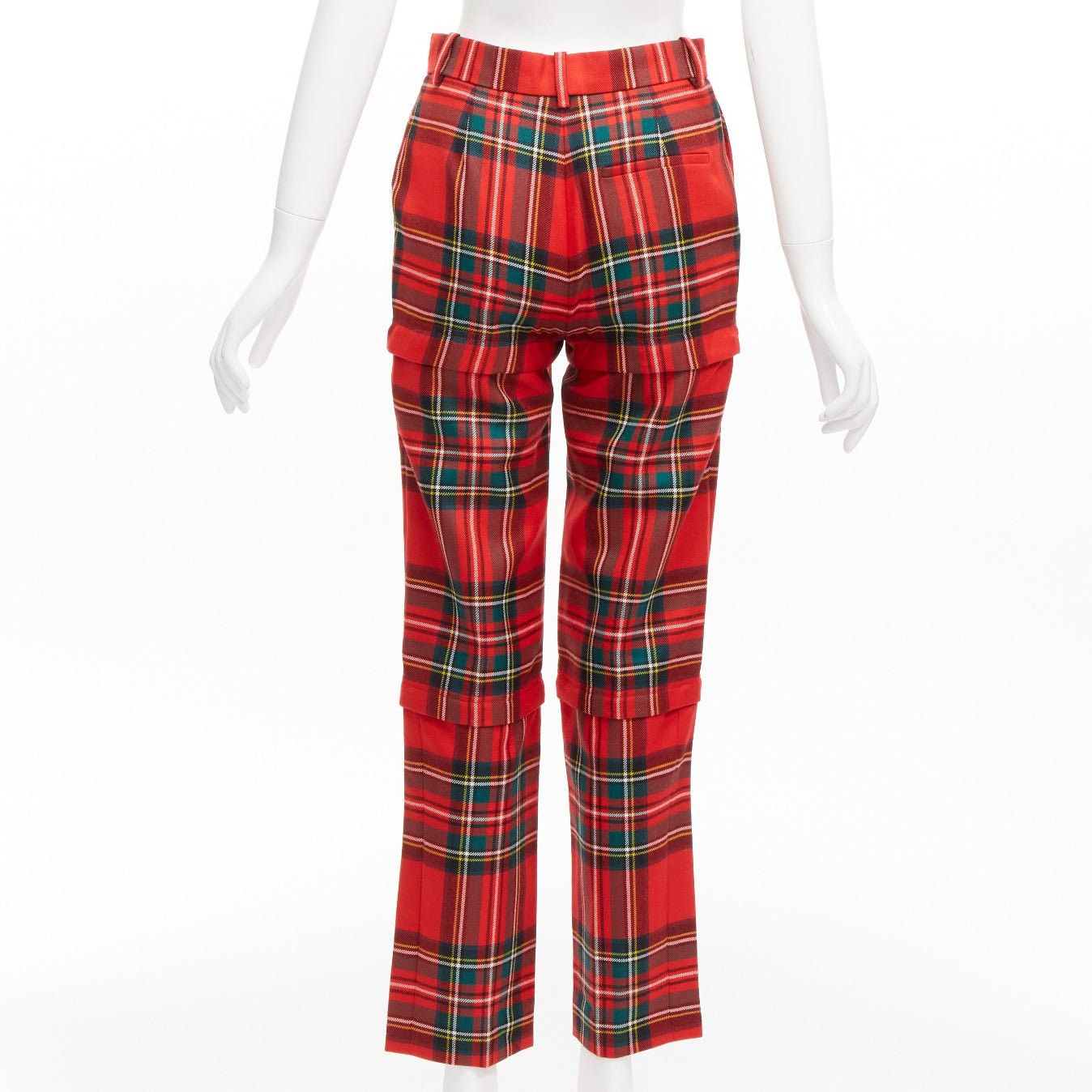 Balenciaga BALENCIAGA 2017 Runway red green punk plaid detachable zipper pants FR34 XS Size 26" / US 2 / IT 38 - 5 Thumbnail