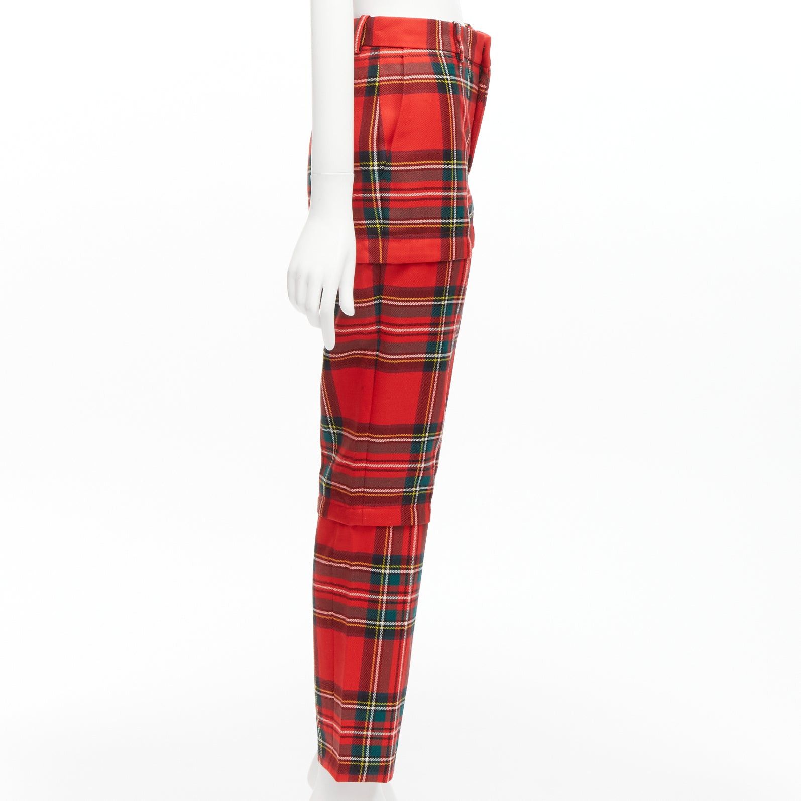 Balenciaga BALENCIAGA 2017 Runway red green punk plaid detachable zipper pants FR34 XS Size 26" / US 2 / IT 38 - 4 Thumbnail