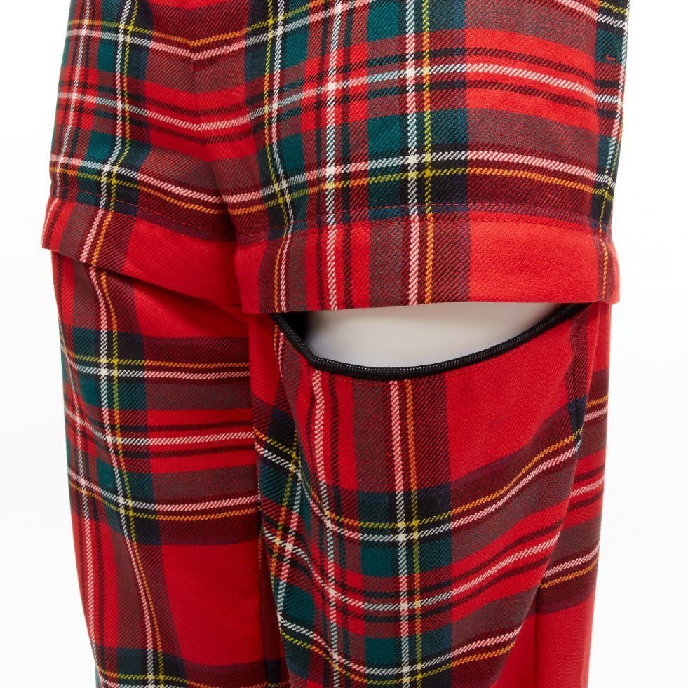 Balenciaga BALENCIAGA 2017 Runway red green punk plaid detachable zipper pants FR34 XS Size 26" / US 2 / IT 38 - 2 Thumbnail