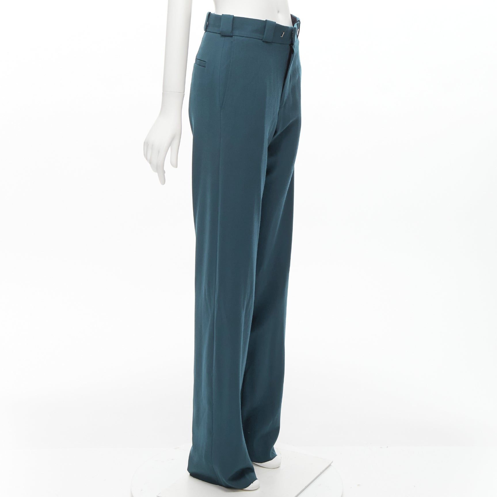 Vetements new VETEMENTS Demna 2019 dark green cut out hole high waisted pants S Size 27" / US 4 / IT 40 - 4 Thumbnail