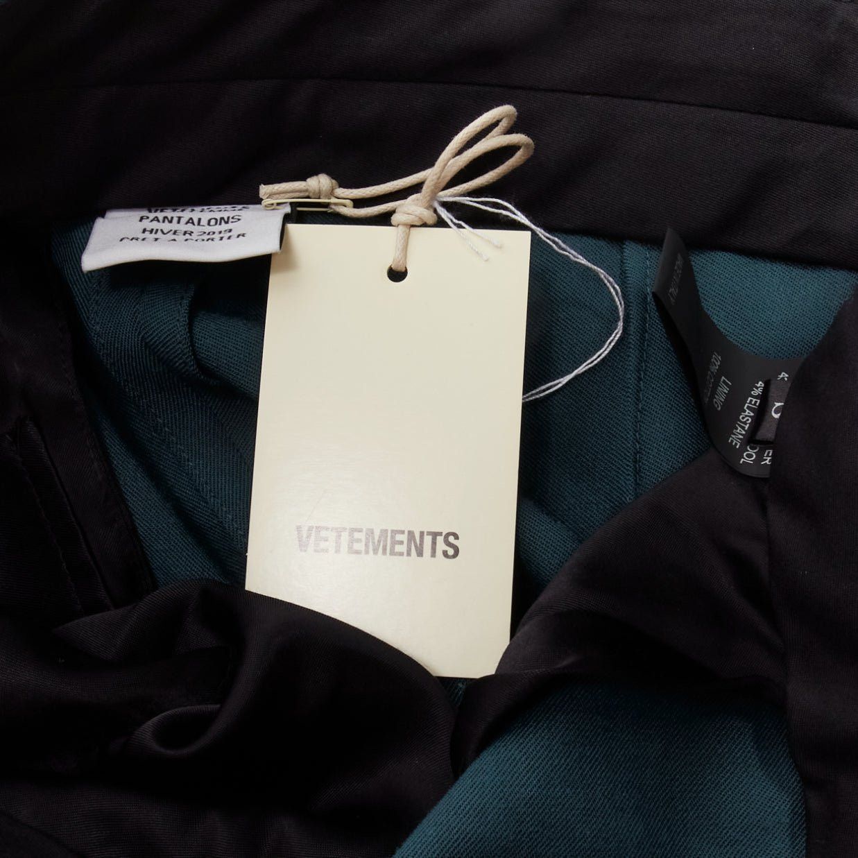 Vetements new VETEMENTS Demna 2019 dark green cut out hole high waisted pants S Size 27" / US 4 / IT 40 - 8 Thumbnail