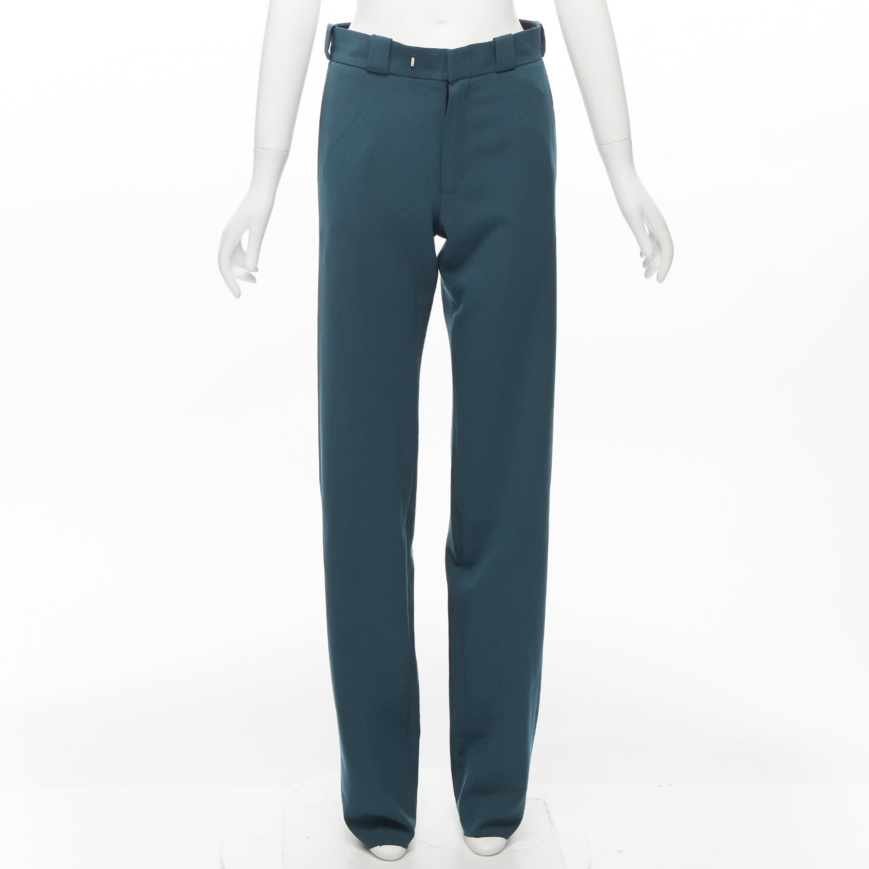 Vetements new VETEMENTS Demna 2019 dark green cut out hole high waisted pants S Size 27" / US 4 / IT 40 - 3 Thumbnail