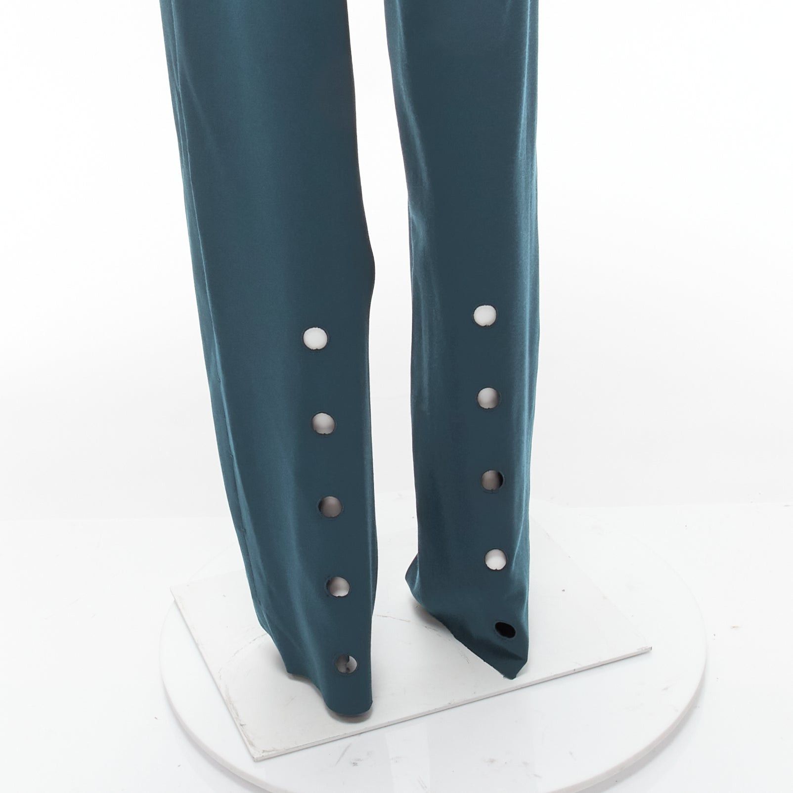 Vetements new VETEMENTS Demna 2019 dark green cut out hole high waisted pants S Size 27" / US 4 / IT 40 - 2 Thumbnail