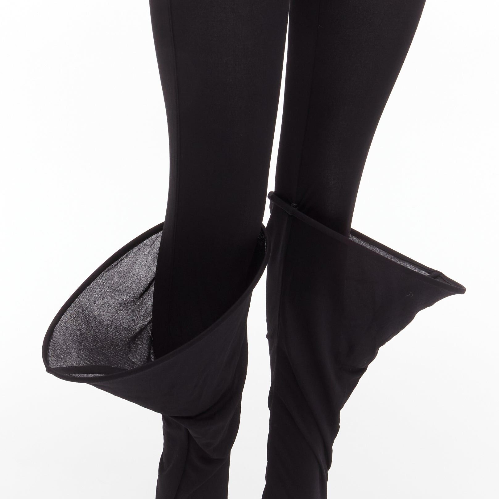 Loewe new LOEWE Runway Hoop black 3D cuff semi sheer stirred up legging pants FR36 S Size 27" / US 4 / IT 40 - 7 Thumbnail