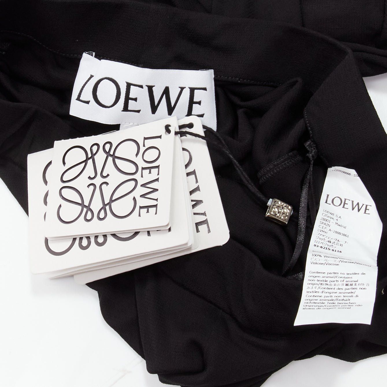 Loewe new LOEWE Runway Hoop black 3D cuff semi sheer stirred up legging pants FR36 S Size 27" / US 4 / IT 40 - 8 Thumbnail