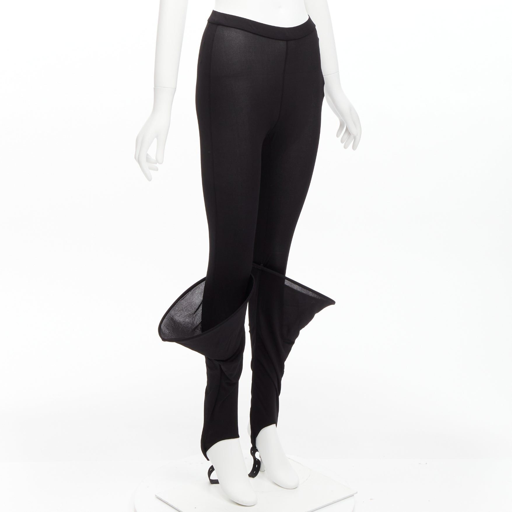Loewe new LOEWE Runway Hoop black 3D cuff semi sheer stirred up legging pants FR36 S Size 27" / US 4 / IT 40 - 3 Thumbnail