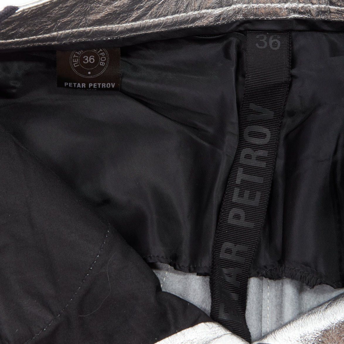 Petar Petrov PETAR PETROV silver genuine leather gold ring zip moto pants FR36 S Size 27" / US 4 / IT 40 - 8 Thumbnail