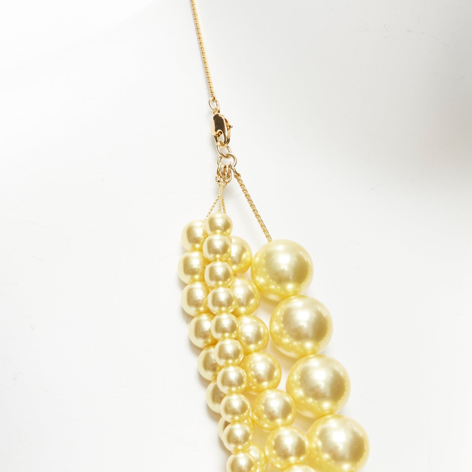 Toga TOGA ARCHIVES yellow white ombre tiered faux pearl statement necklace Size ONE SIZE - 7 Thumbnail