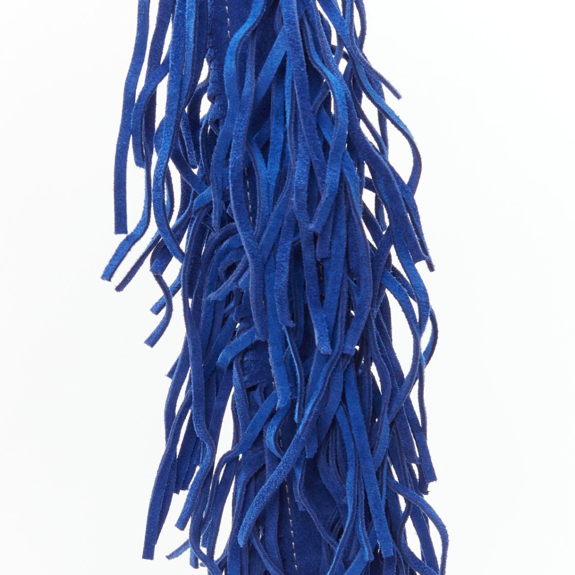 Sacai SACAI Horseshow cobalt blue leather suede fringe studs crossbody bag Size ONE SIZE - 7 Thumbnail