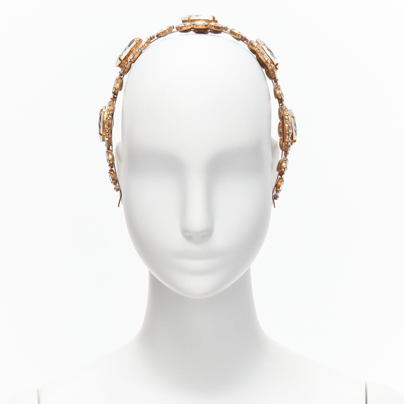 Meadham Kirchhoff rare MEADHAM KIRCHHOFF Lilien Czech Runway crystals pearl bronze alice headband Size ONE SIZE - 3 Thumbnail