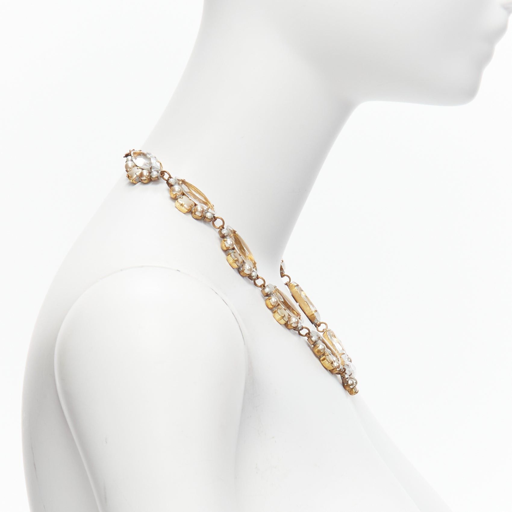 Meadham Kirchhoff rare MEADHAM KIRCHHOFF Lilien Czech Runway crystal pearl studs necklace Size ONE SIZE - 4 Thumbnail