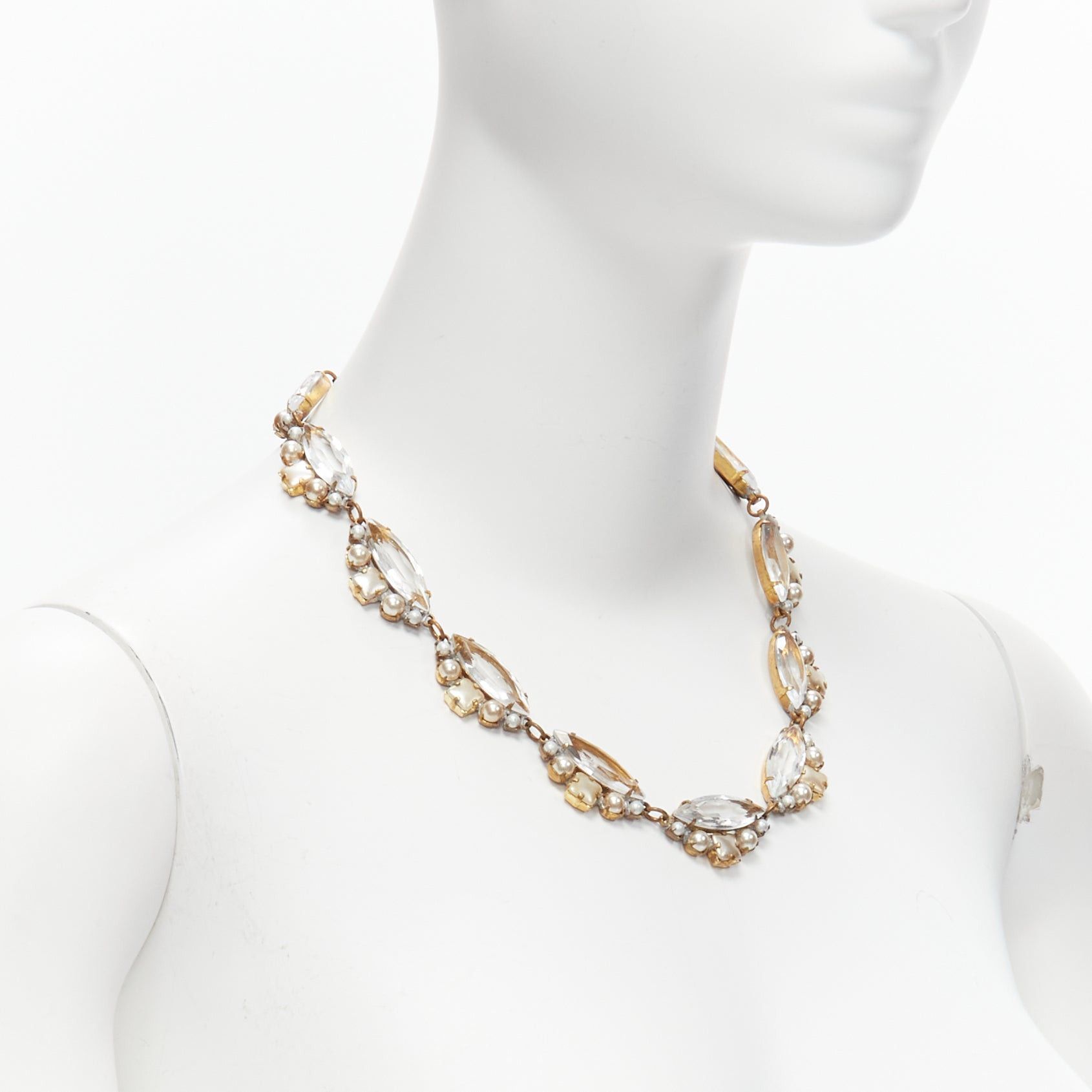 Meadham Kirchhoff rare MEADHAM KIRCHHOFF Lilien Czech Runway crystal pearl studs necklace Size ONE SIZE - 3 Thumbnail