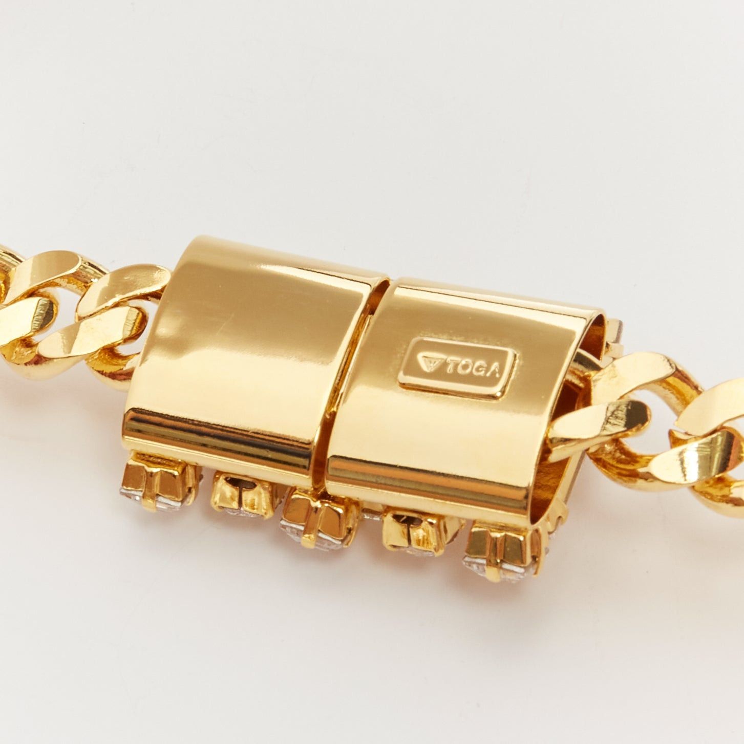 Toga TOGA ARCHIVES clear crystal jewel gold metal bar chain necklace Size ONE SIZE - 7 Thumbnail