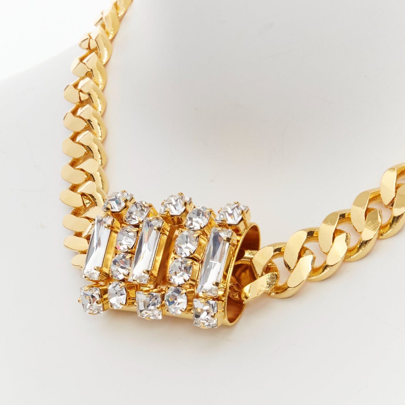 Toga TOGA ARCHIVES clear crystal jewel gold metal bar chain necklace Size ONE SIZE - 6 Thumbnail