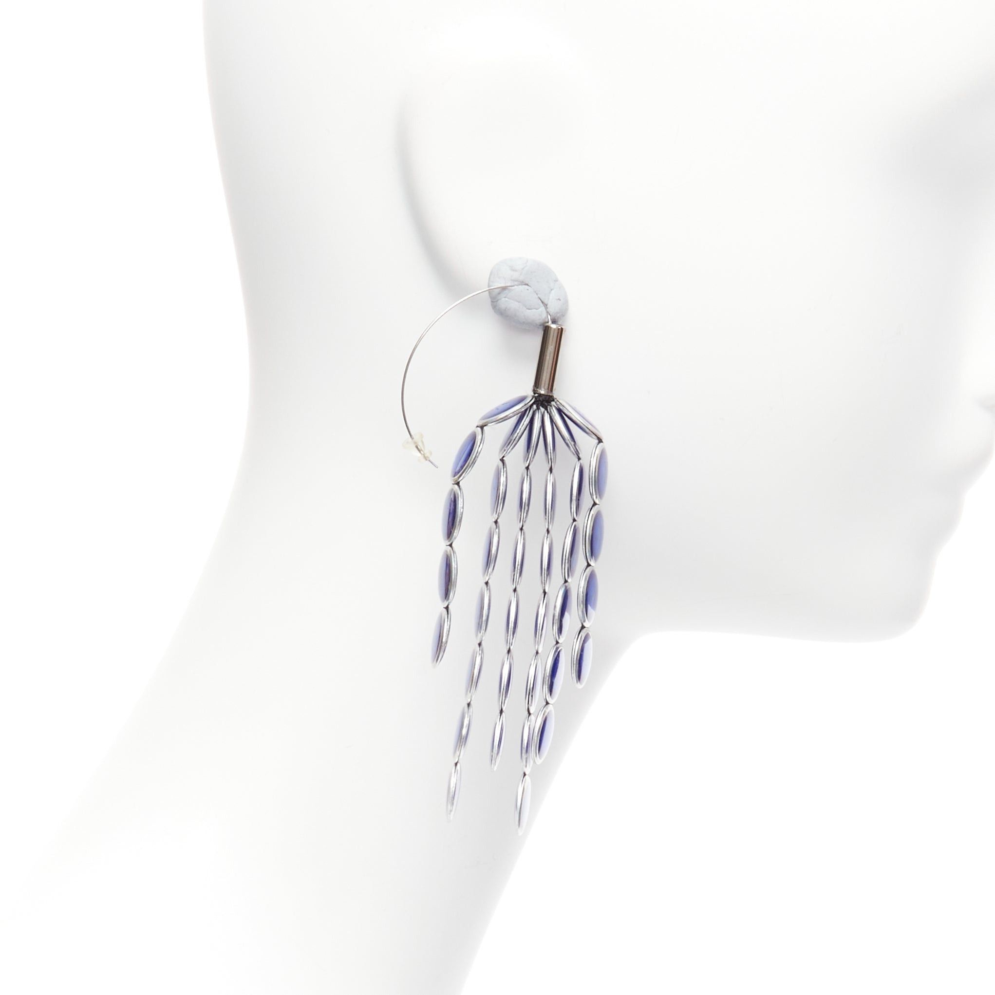 Toga TOGA ARCHIVES blue rhinestone chandelier drop pierced earrings Pair Size ONE SIZE - 3 Thumbnail