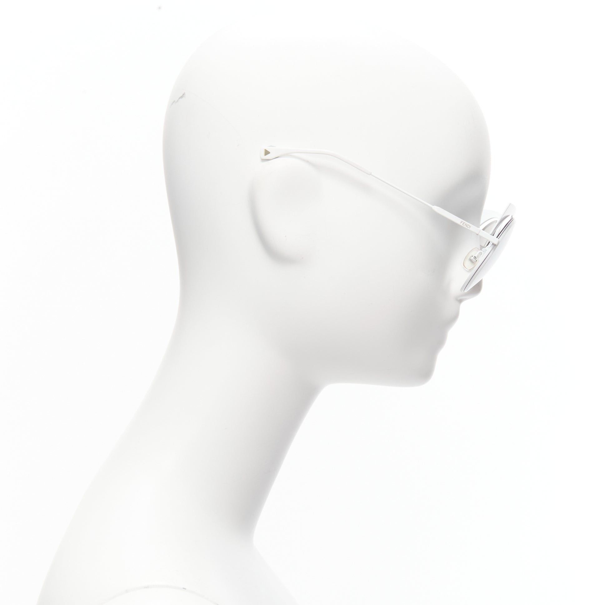 Fendi FENDI 0177S white metal logo grey gradient cat eye sunglasses Size ONE SIZE - 4 Thumbnail