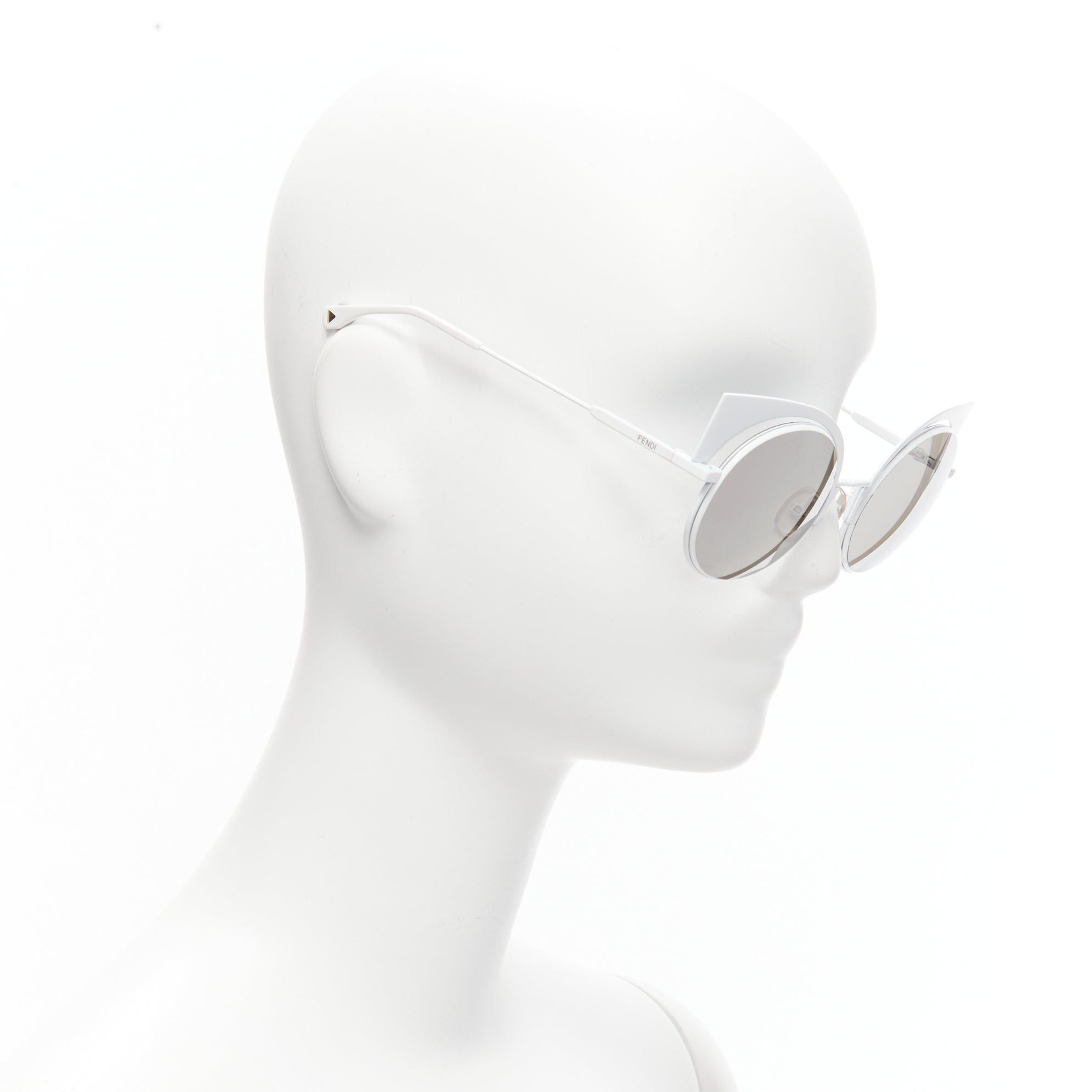 Fendi FENDI 0177S white metal logo grey gradient cat eye sunglasses Size ONE SIZE - 3 Thumbnail
