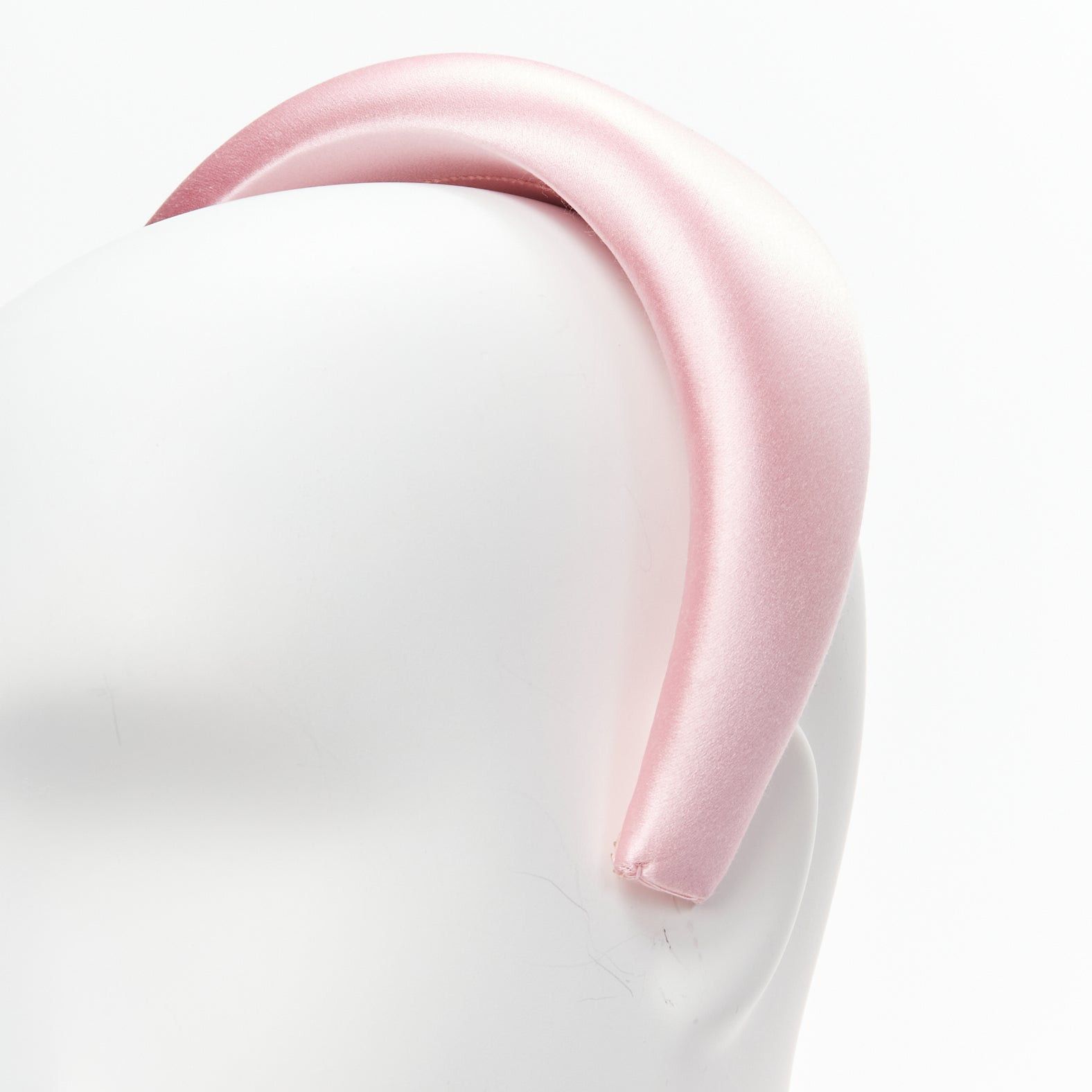 Prada PRADA Alice light pink satin oversized padded puffy headband Size ONE SIZE - 2 Thumbnail