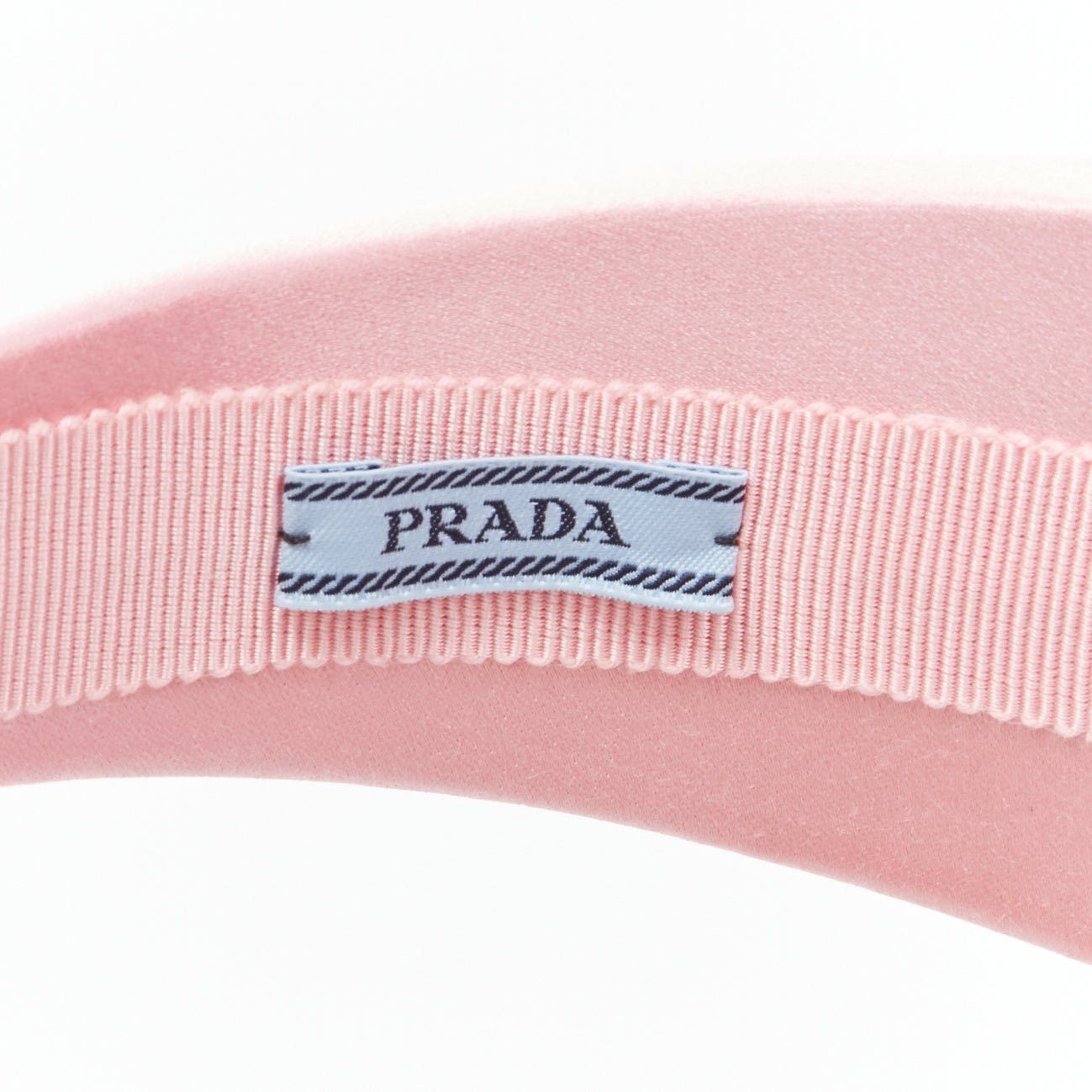 Prada PRADA Alice light pink satin oversized padded puffy headband Size ONE SIZE - 7 Thumbnail