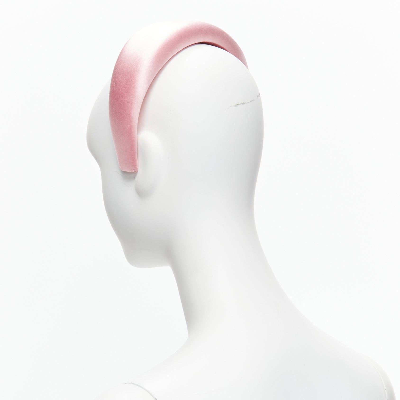 Prada PRADA Alice light pink satin oversized padded puffy headband Size ONE SIZE - 6 Thumbnail