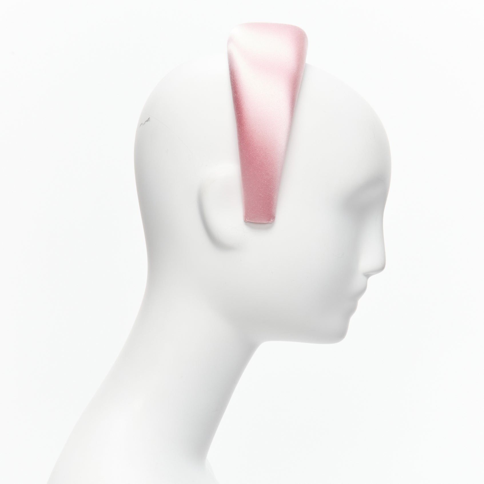 Prada PRADA Alice light pink satin oversized padded puffy headband Size ONE SIZE - 4 Thumbnail