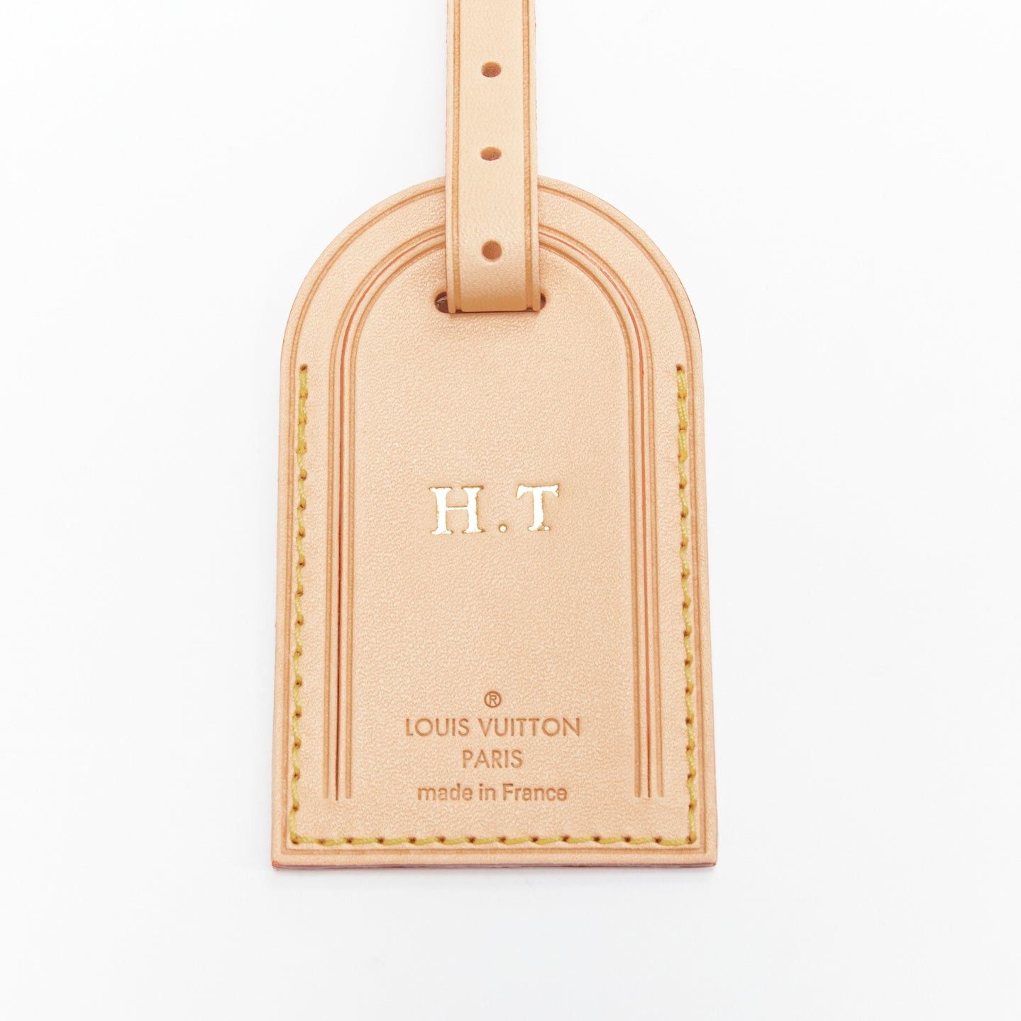 Louis Vuitton LOUIS VUITTON Vachetta leather gold HT foil stamp luggage tag Size ONE SIZE - 3 Thumbnail