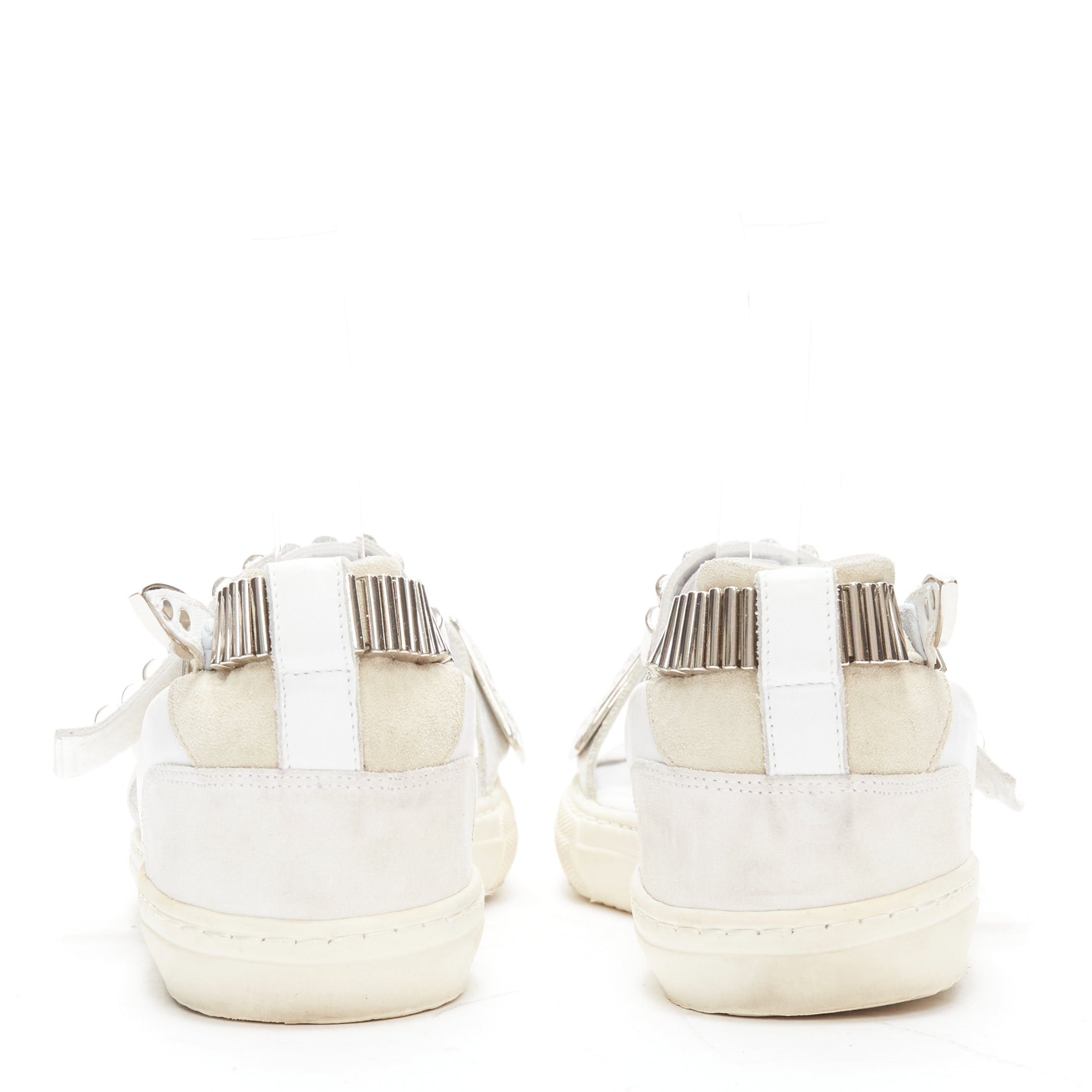 Toga TOGA ARCHIVES 2022 white leather silver metal plate buckle sandals EU39 Size US 9 / IT 39 - 5 Thumbnail