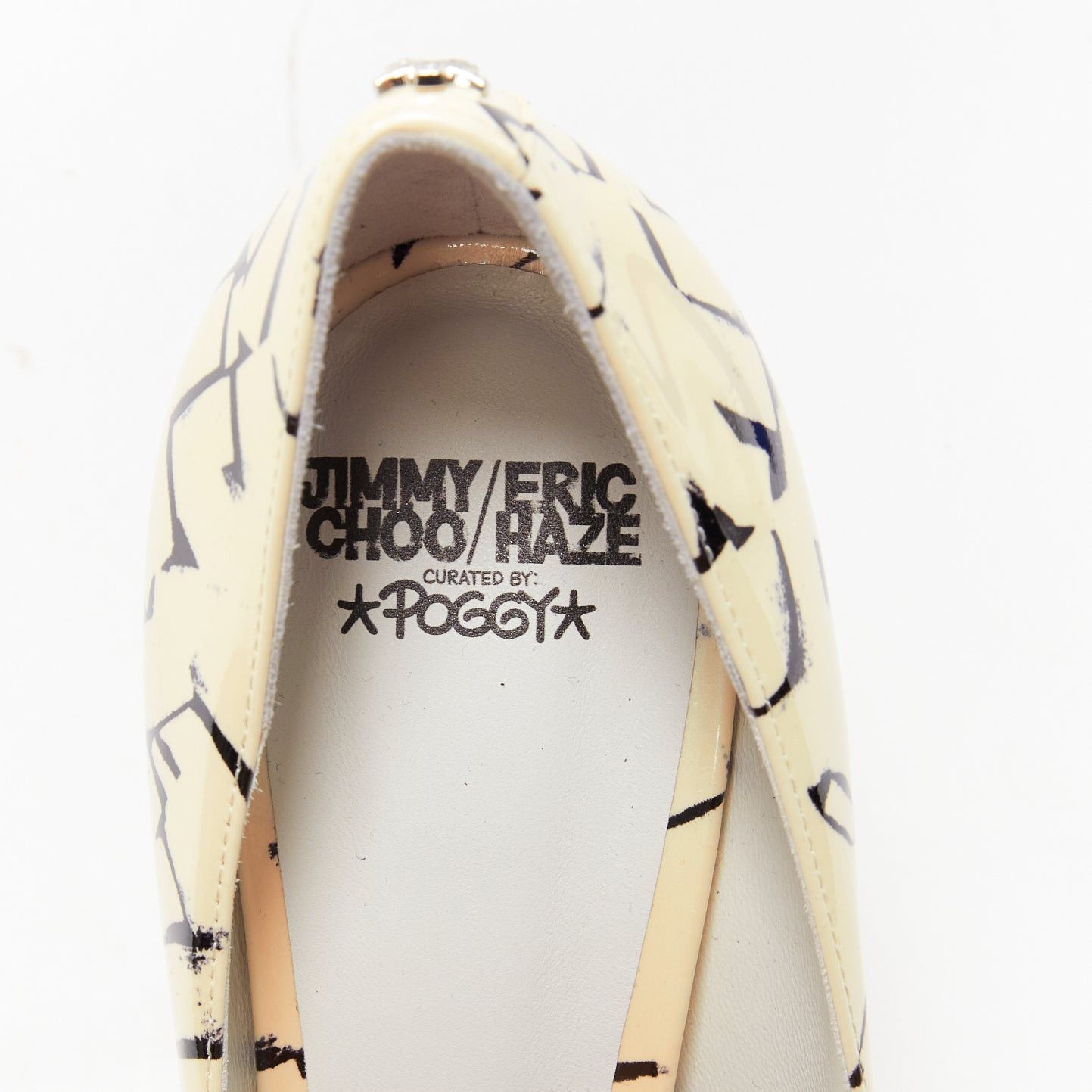Jimmy Choo JIMMY CHOO ERIC HAZE Poggy black graphics pearl leather pumps EU38.5 Size US 8.5 / IT 38.5 - 9 Thumbnail