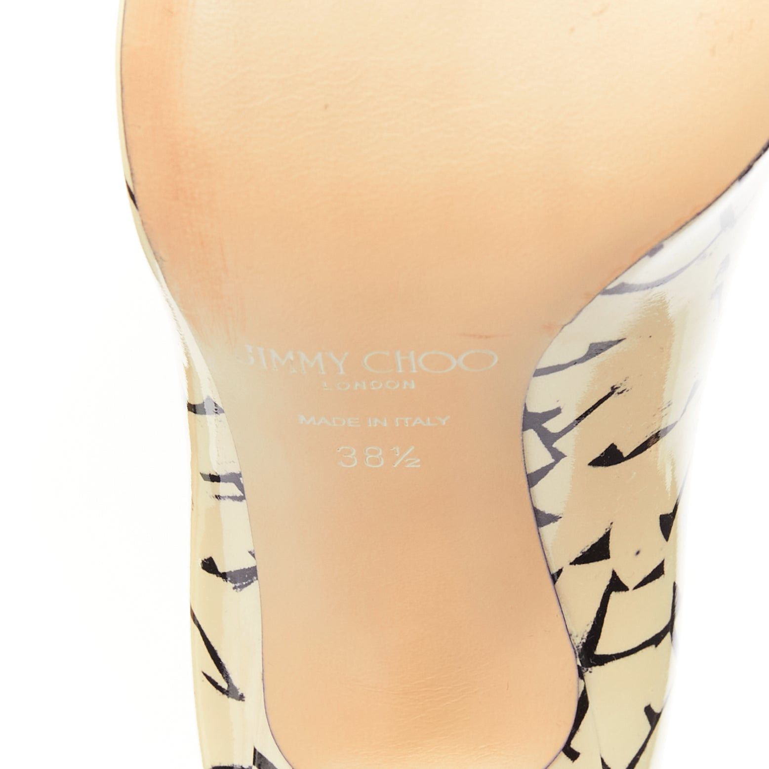 Jimmy Choo JIMMY CHOO ERIC HAZE Poggy black graphics pearl leather pumps EU38.5 Size US 8.5 / IT 38.5 - 10 Thumbnail