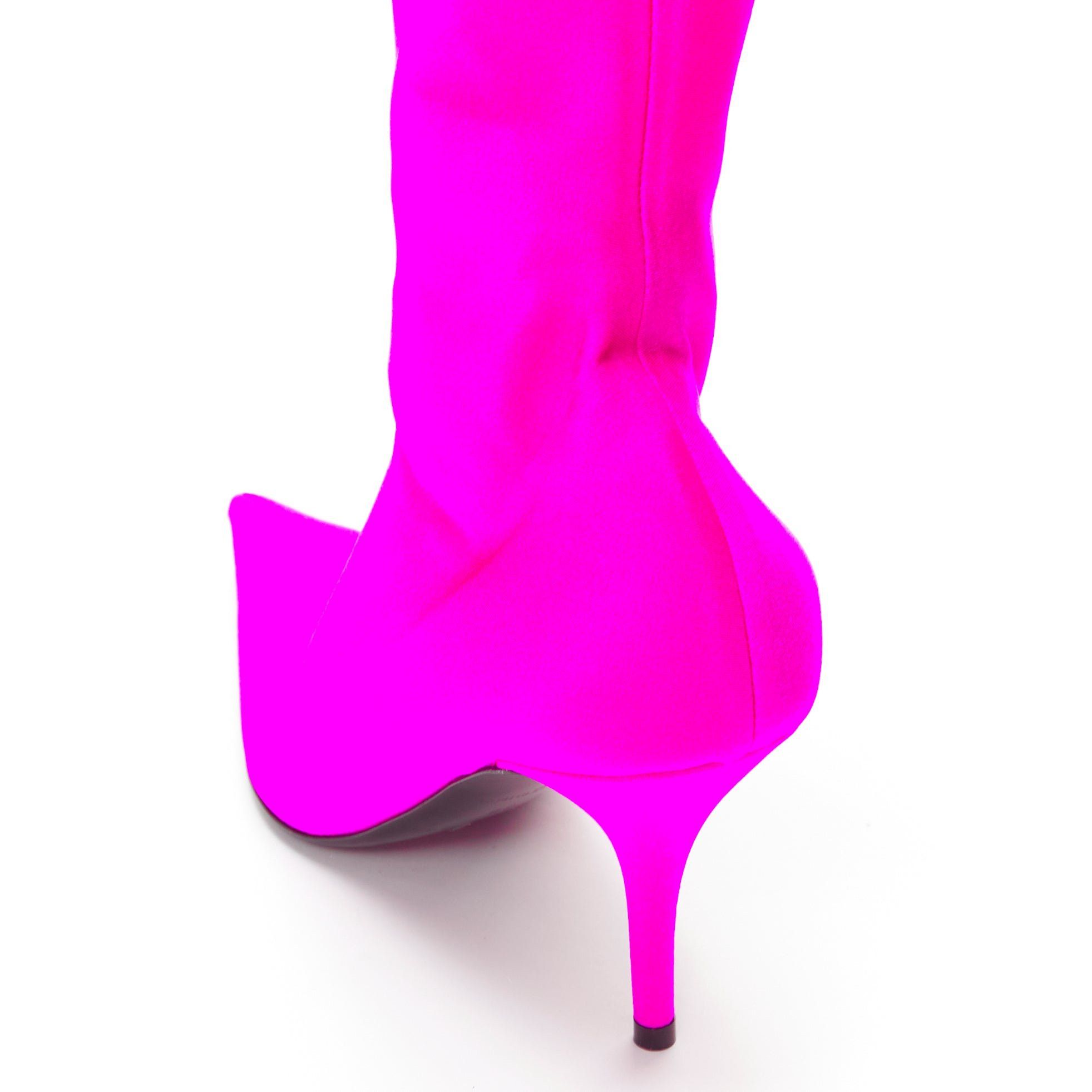 Balenciaga BALENCIAGA Knife neon pink lycra pointed sock boots EU38 Kim Kardashian Size US 8 / IT 38 - 8 Thumbnail