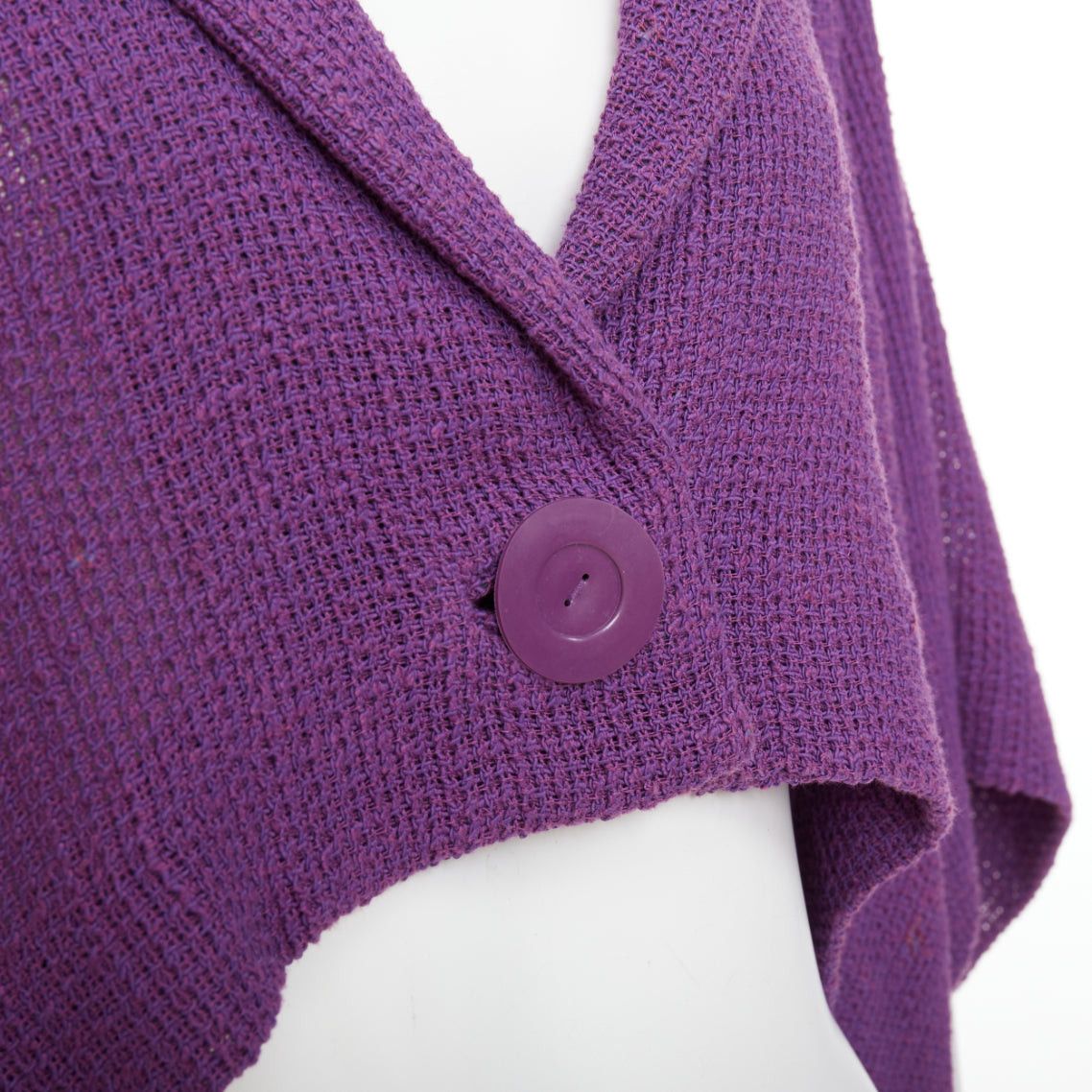 Chloe CHLOE Vintage purple cotton blend single button high low cape jacket FR38 M Size M / US 6-8 / IT 42-44 - 2 Thumbnail