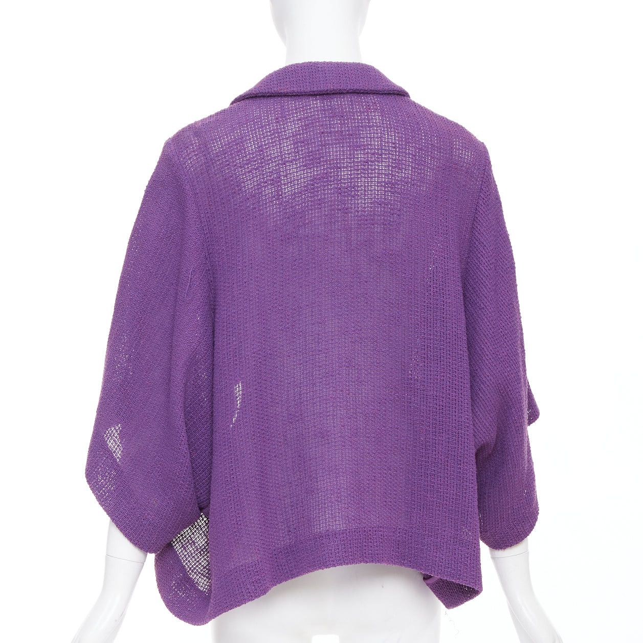 Chloe CHLOE Vintage purple cotton blend single button high low cape jacket FR38 M Size M / US 6-8 / IT 42-44 - 5 Thumbnail