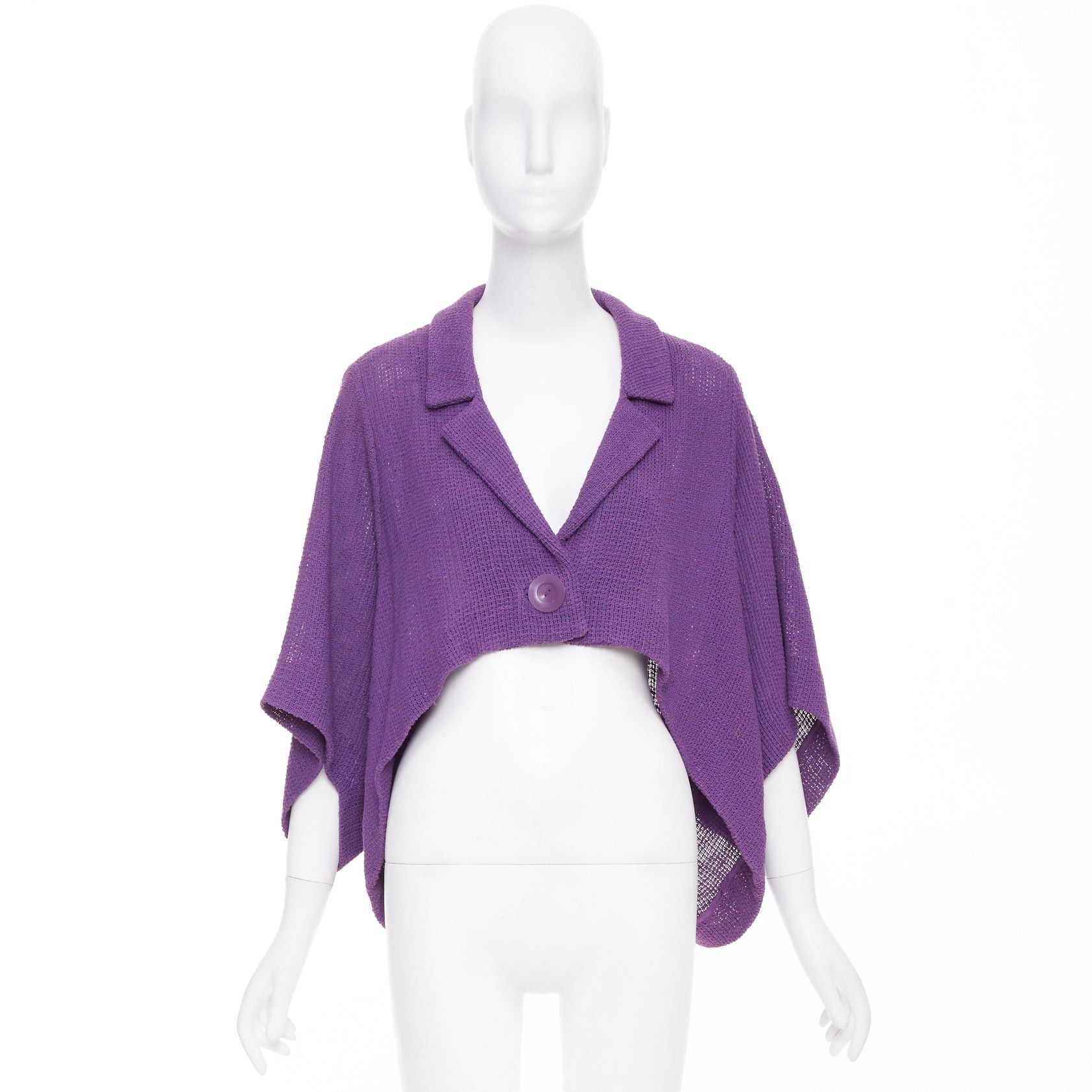 Chloe CHLOE Vintage purple cotton blend single button high low cape jacket FR38 M Size M / US 6-8 / IT 42-44 - 9 Thumbnail