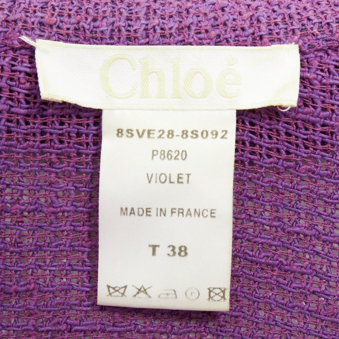 Chloe CHLOE Vintage purple cotton blend single button high low cape jacket FR38 M Size M / US 6-8 / IT 42-44 - 8 Thumbnail