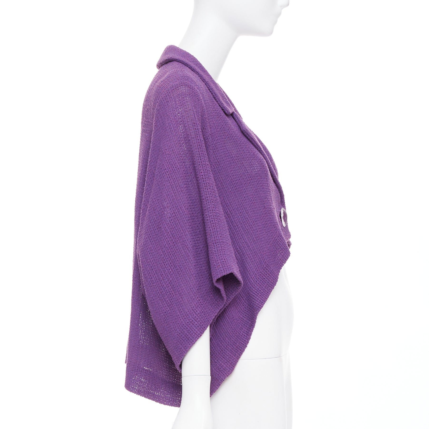 Chloe CHLOE Vintage purple cotton blend single button high low cape jacket FR38 M Size M / US 6-8 / IT 42-44 - 4 Thumbnail