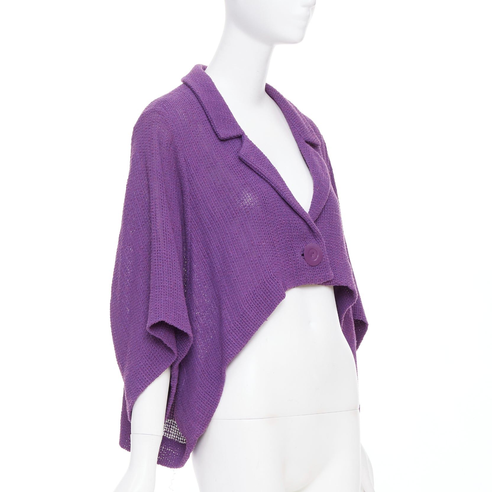 Chloe CHLOE Vintage purple cotton blend single button high low cape jacket FR38 M Size M / US 6-8 / IT 42-44 - 3 Thumbnail