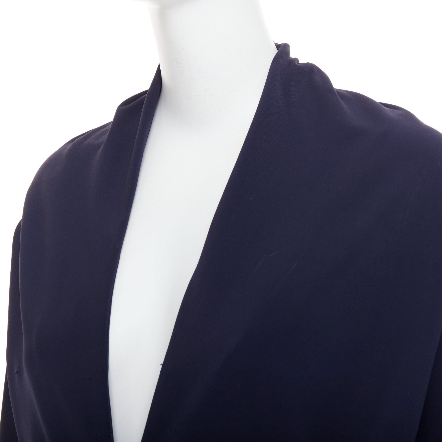 Lanvin LANVIN 2011 Alber Elbaz navy drape V neck side zip side dolman dress FR40 L Size M / US 6-8 / IT 42-44 - 7 Thumbnail