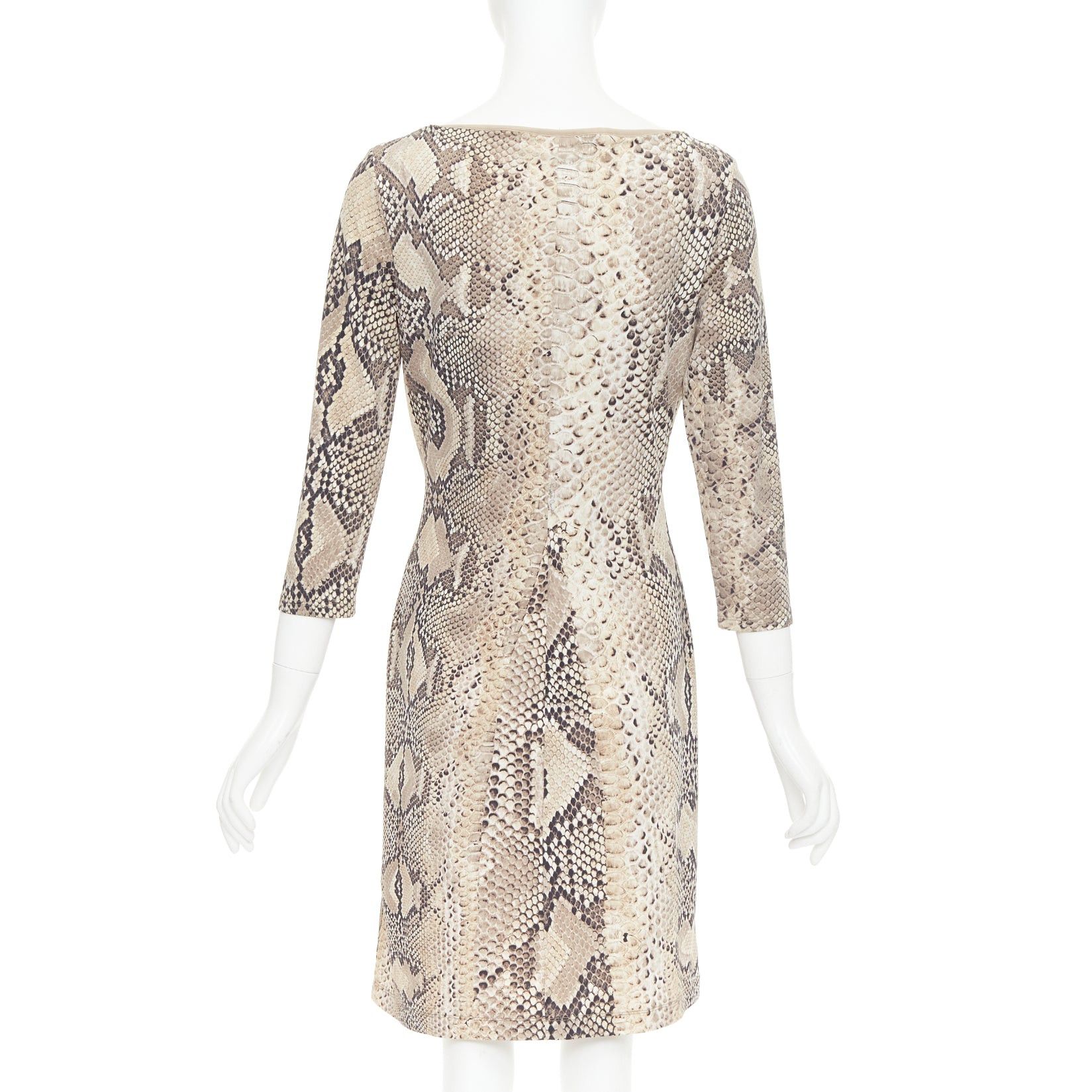 Roberto Cavalli ROBERTO CAVALLI Vintage scaled leather print lace detail V neck dress IT42 M Size M / US 6-8 / IT 42-44 - 5 Thumbnail