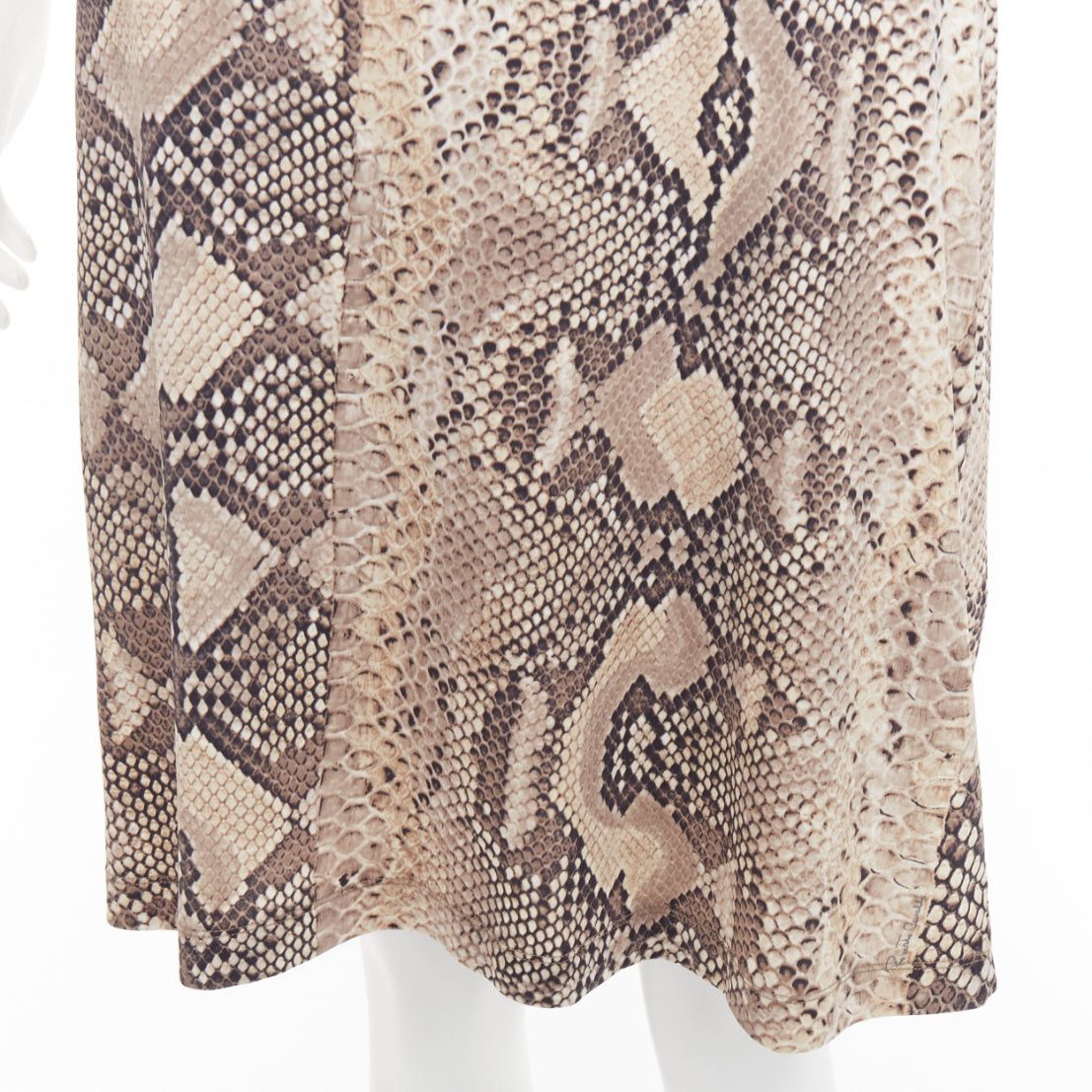 Roberto Cavalli ROBERTO CAVALLI Vintage scaled leather print lace detail V neck dress IT42 M Size M / US 6-8 / IT 42-44 - 7 Thumbnail