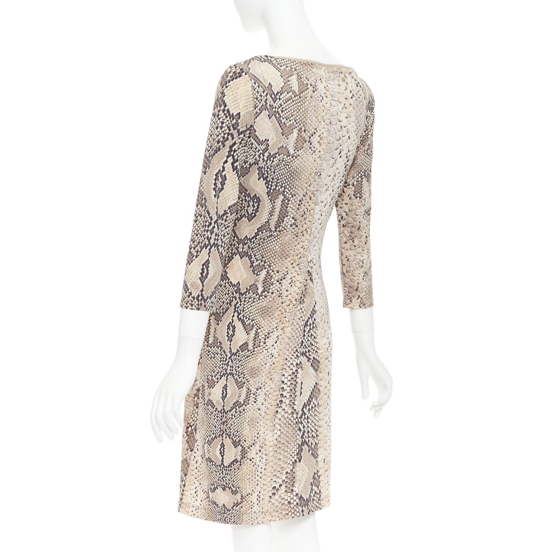 Roberto Cavalli ROBERTO CAVALLI Vintage scaled leather print lace detail V neck dress IT42 M Size M / US 6-8 / IT 42-44 - 6 Thumbnail