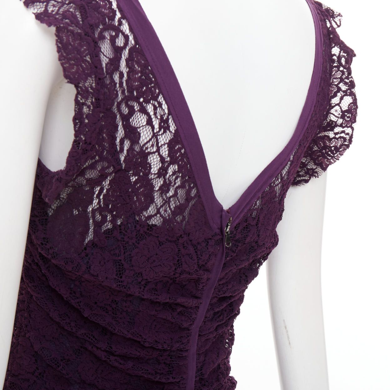 Dolce & Gabbana DOLCE GABBANA purple floral sheer lace overlay cocktail dress IT46 XL Size L / US 10 / IT 46 - 7 Thumbnail