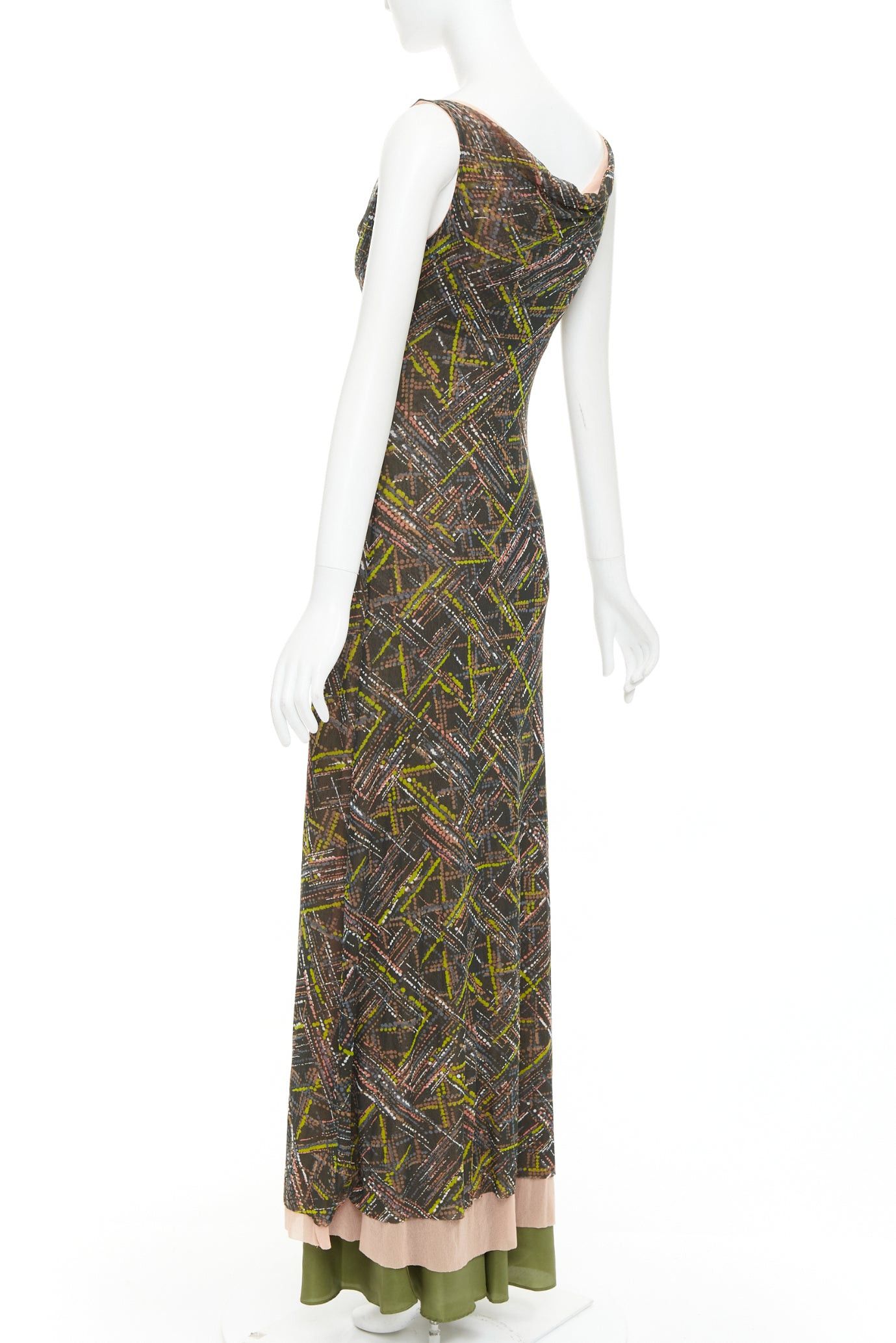 Other SEVERINE PERAUDIN Vintage Sinop brown opium purple abstract print polyamide silk long dress M Size M / US 6-8 / IT 42-44 - 6 Thumbnail