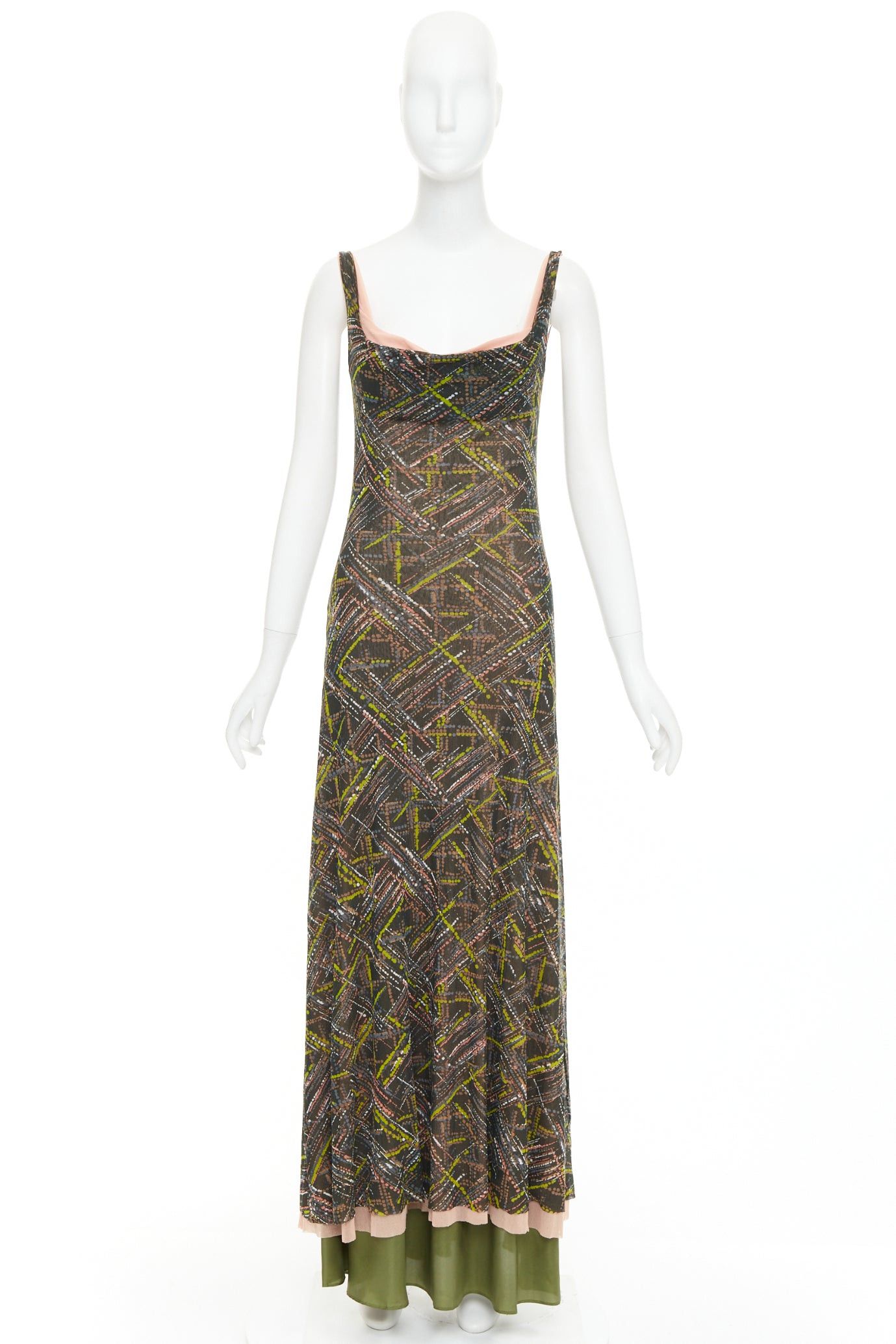 Other SEVERINE PERAUDIN Vintage Sinop brown opium purple abstract print polyamide silk long dress M Size M / US 6-8 / IT 42-44 - 9 Thumbnail