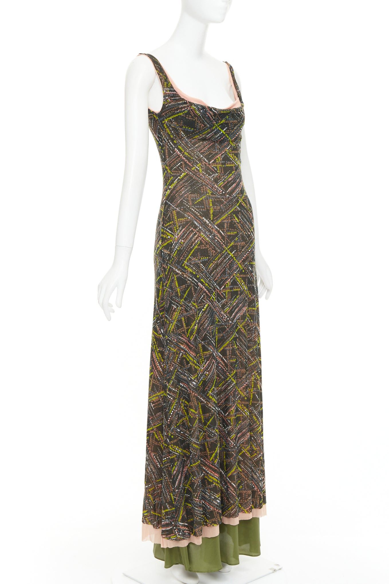 Other SEVERINE PERAUDIN Vintage Sinop brown opium purple abstract print polyamide silk long dress M Size M / US 6-8 / IT 42-44 - 3 Thumbnail