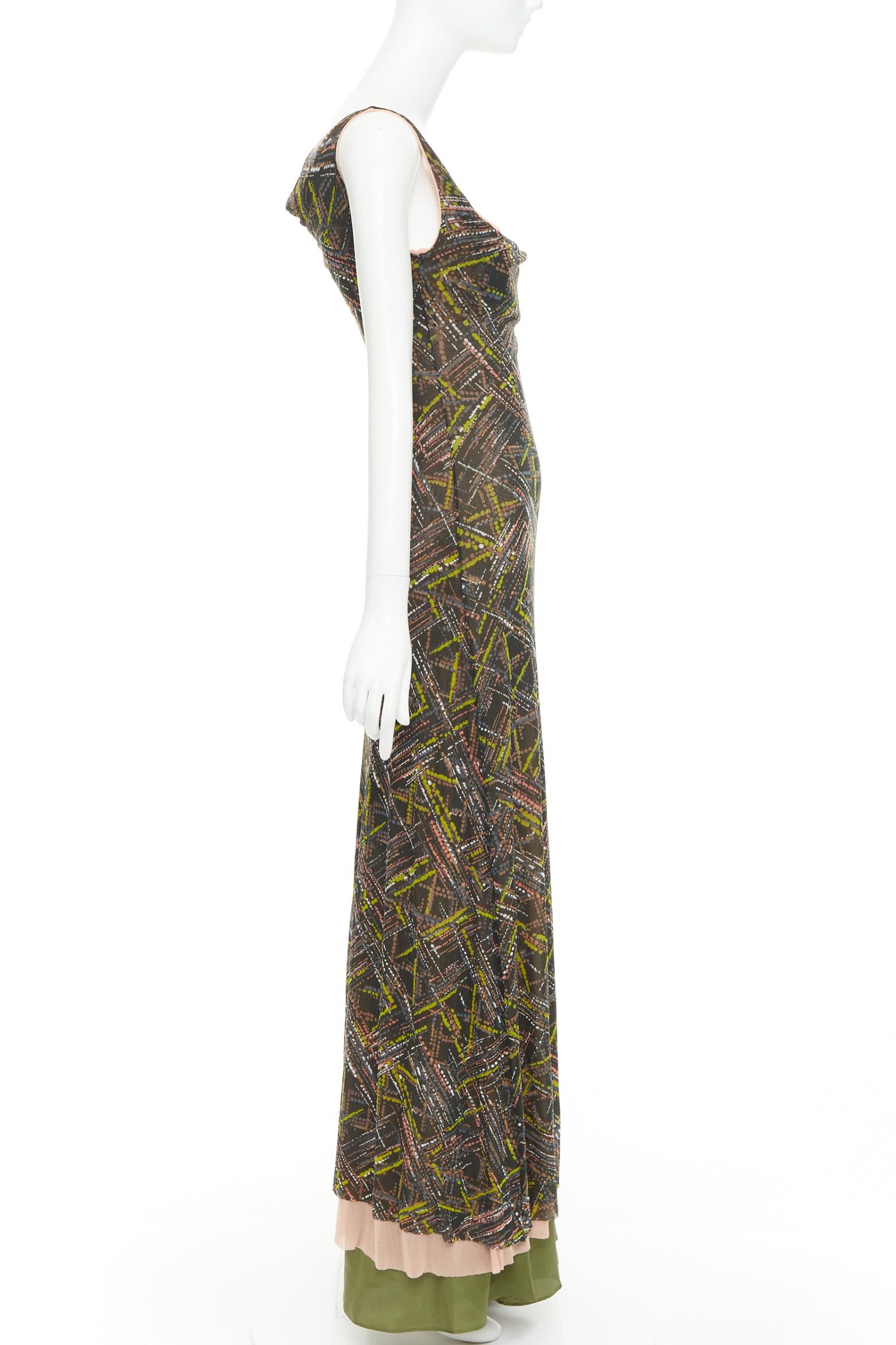 Other SEVERINE PERAUDIN Vintage Sinop brown opium purple abstract print polyamide silk long dress M Size M / US 6-8 / IT 42-44 - 4 Thumbnail
