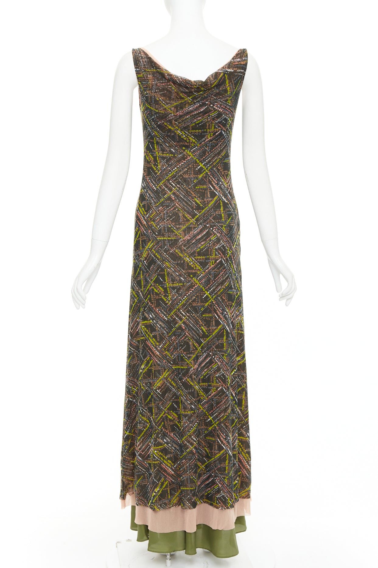 Other SEVERINE PERAUDIN Vintage Sinop brown opium purple abstract print polyamide silk long dress M Size M / US 6-8 / IT 42-44 - 5 Thumbnail