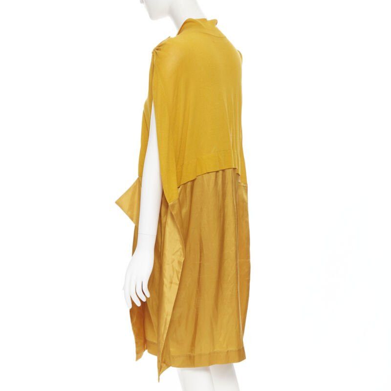 Toga TOGA ARCHIVES mustard yellow knit polo draped skirt boxy casual dress JP1 M Size M / US 6-8 / IT 42-44 - 5 Thumbnail